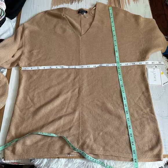 1.STATE Rib-Knit Bubble Long Sleeve Sweater Wild Oak
Size Medium Neutral - Picture 7 of 10